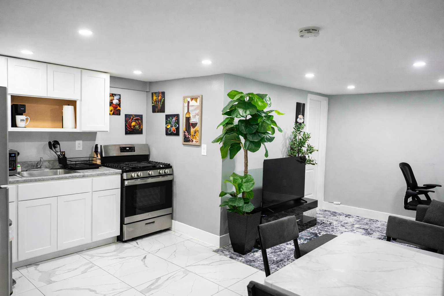 The lower level room